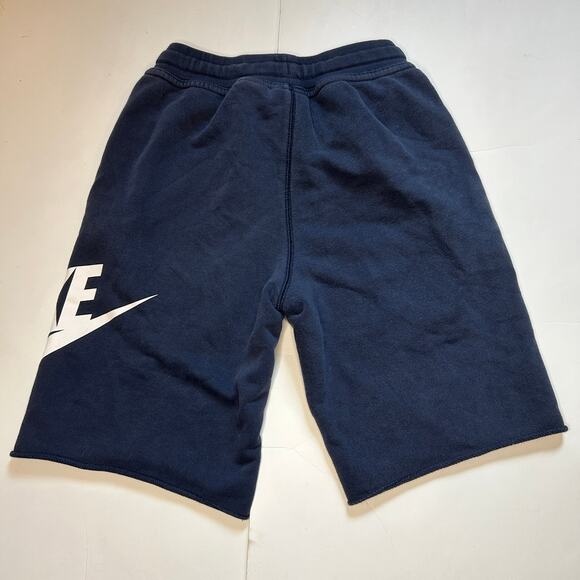 Nike Youth Fleece Sweat Shorts Navy Blue 8-9Y - Picture 4 of 4